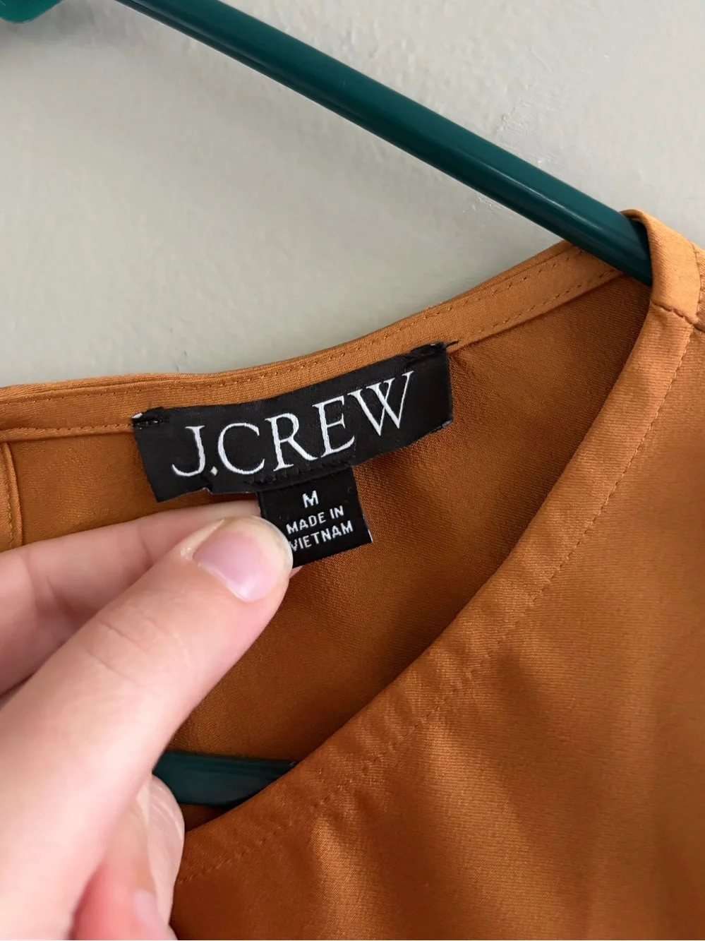 J. Crew Women's Bell‎ Sleeve Satin Blouse Size M Copper Gold